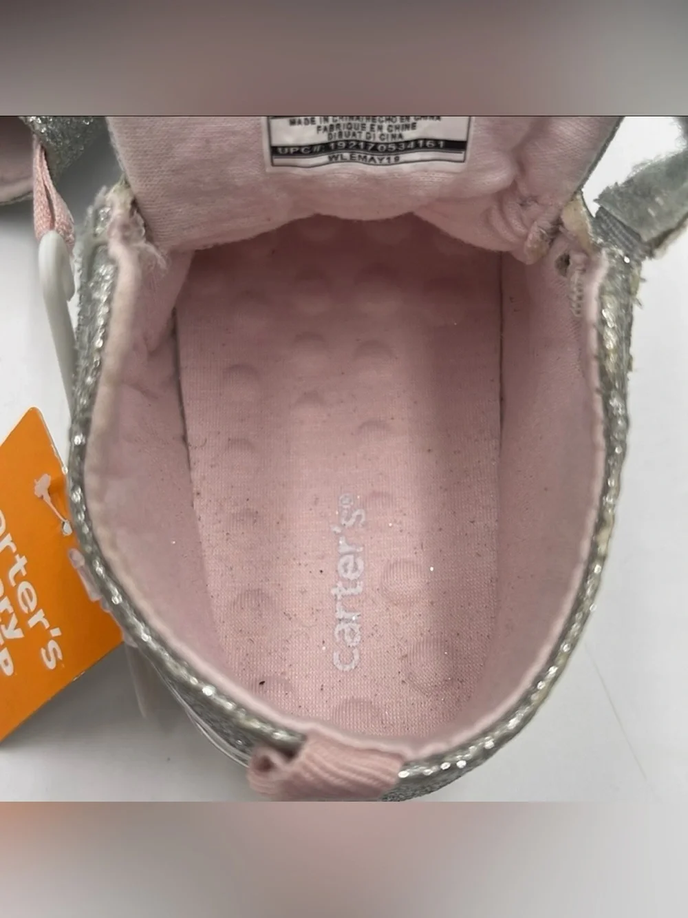 NWT Carter's Every Step Silver Glitter Shoes Size 6m